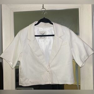 Abercrombie and fitch linen cropped blazer